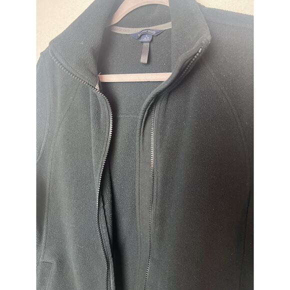 Lands' End Women's Black Full Zip Fleece Jacket Polartec Size 14-16 Warm Soft - Picture 6 of 8